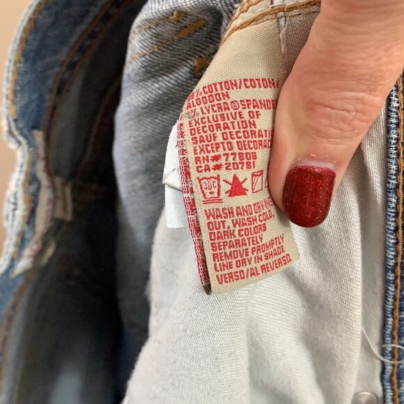 Tommy Jeans Distressed Embroidery Back Flap Pockets Bootcut Jeans - Picture 6 of 8